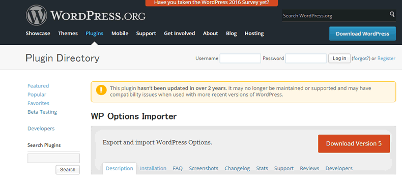 WP Options Importer